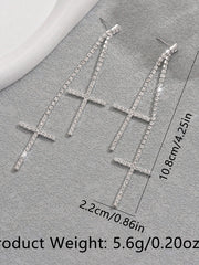Cross Long Tassel Earrings MSE20023