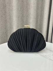 Pleated Satin Shell-Shaped Clutch MNBF122