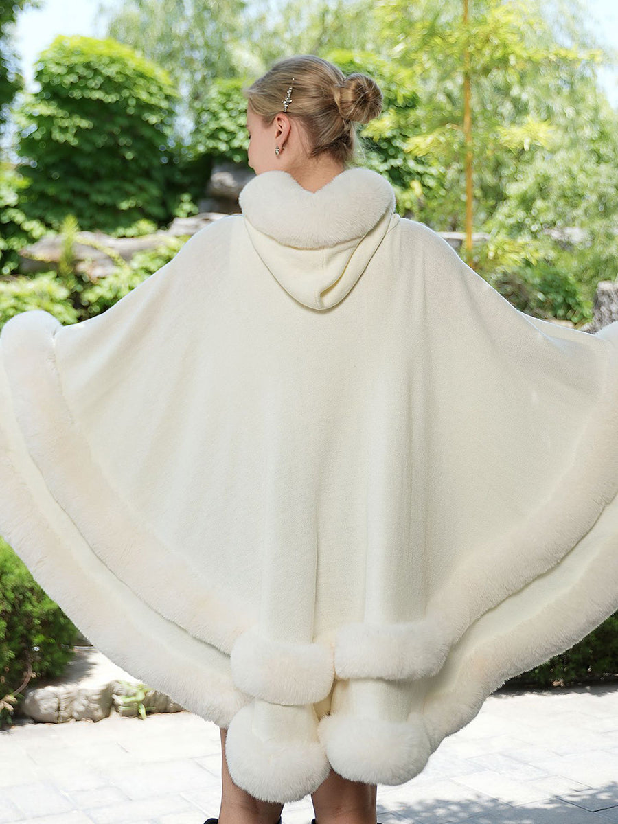 Elegant Winter Faux Fur Poncho Wrap MSF035