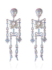 Halloween Skull Rhinestone Retro Earrings MSE20034