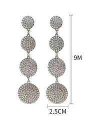 Needle Stone Geometric Circle S925 Silver Drop Earrings MSE101026