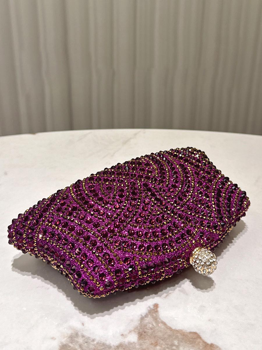 Rhinestone Ruched Evening Clutch Bag MNBF121