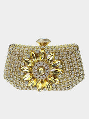 Luxurious Diamond-encrusted Gold Clutch MNBF103