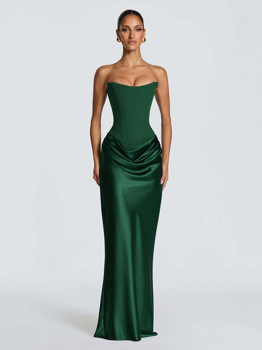 Strapless Corset Satin Mermaid Formal Dress XF251338