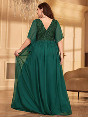 Plus A-line Solid Bridesmaid Dress MYC2043