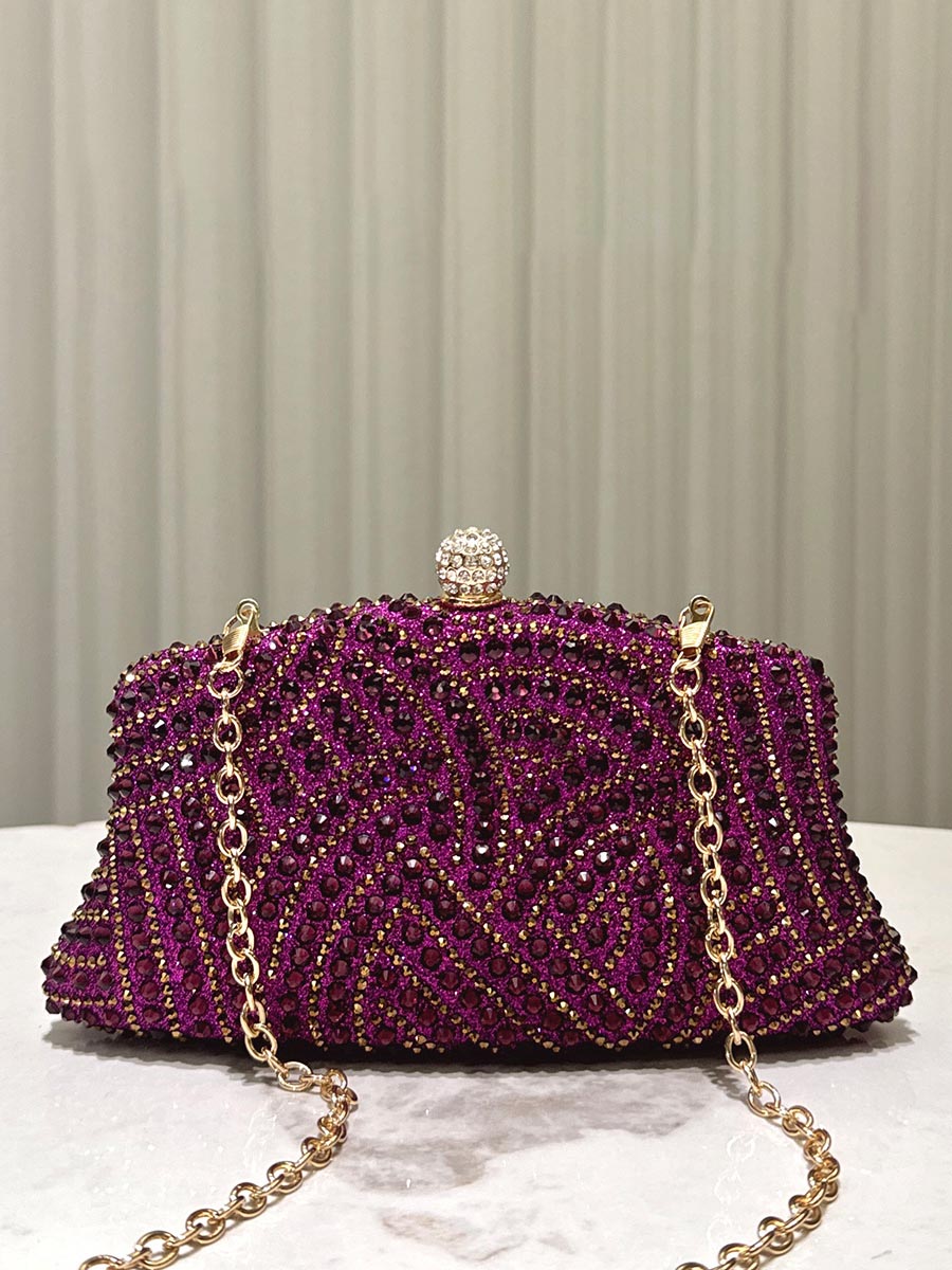 Rhinestone Ruched Evening Clutch Bag MNBF121
