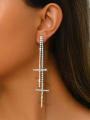 Cross Long Tassel Earrings MSE20023