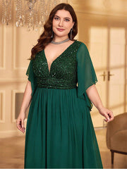 Plus A-line Solid Bridesmaid Dress MYC2043