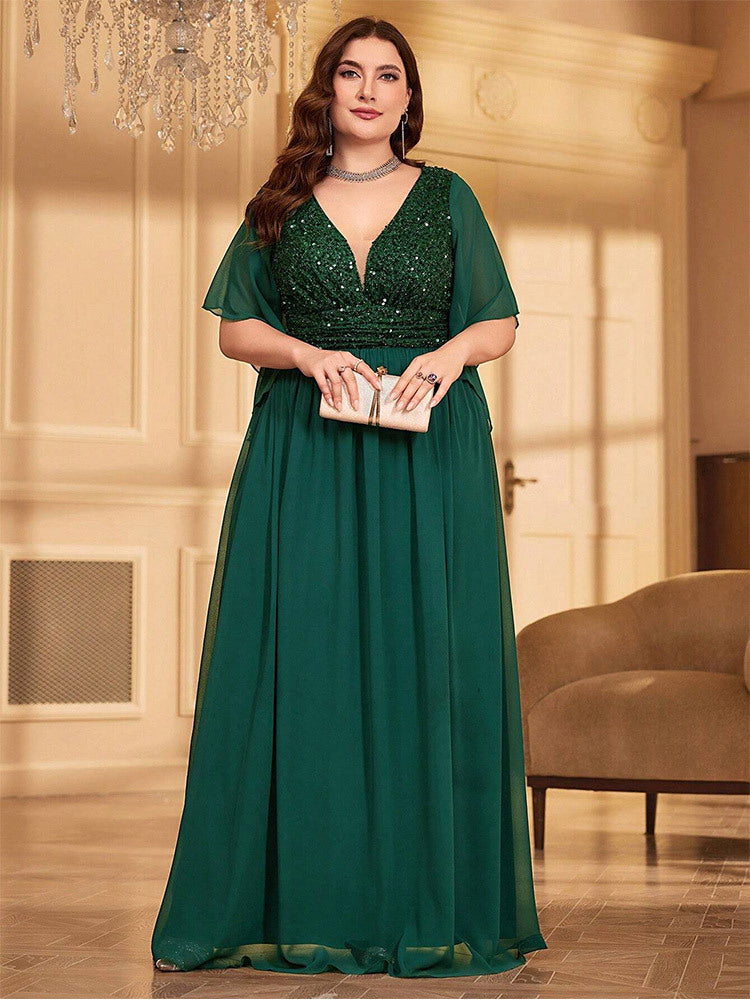 Plus A-line Solid Bridesmaid Dress MYC2043