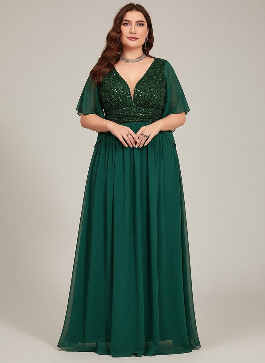 Plus A-line Solid Bridesmaid Dress MYC2043