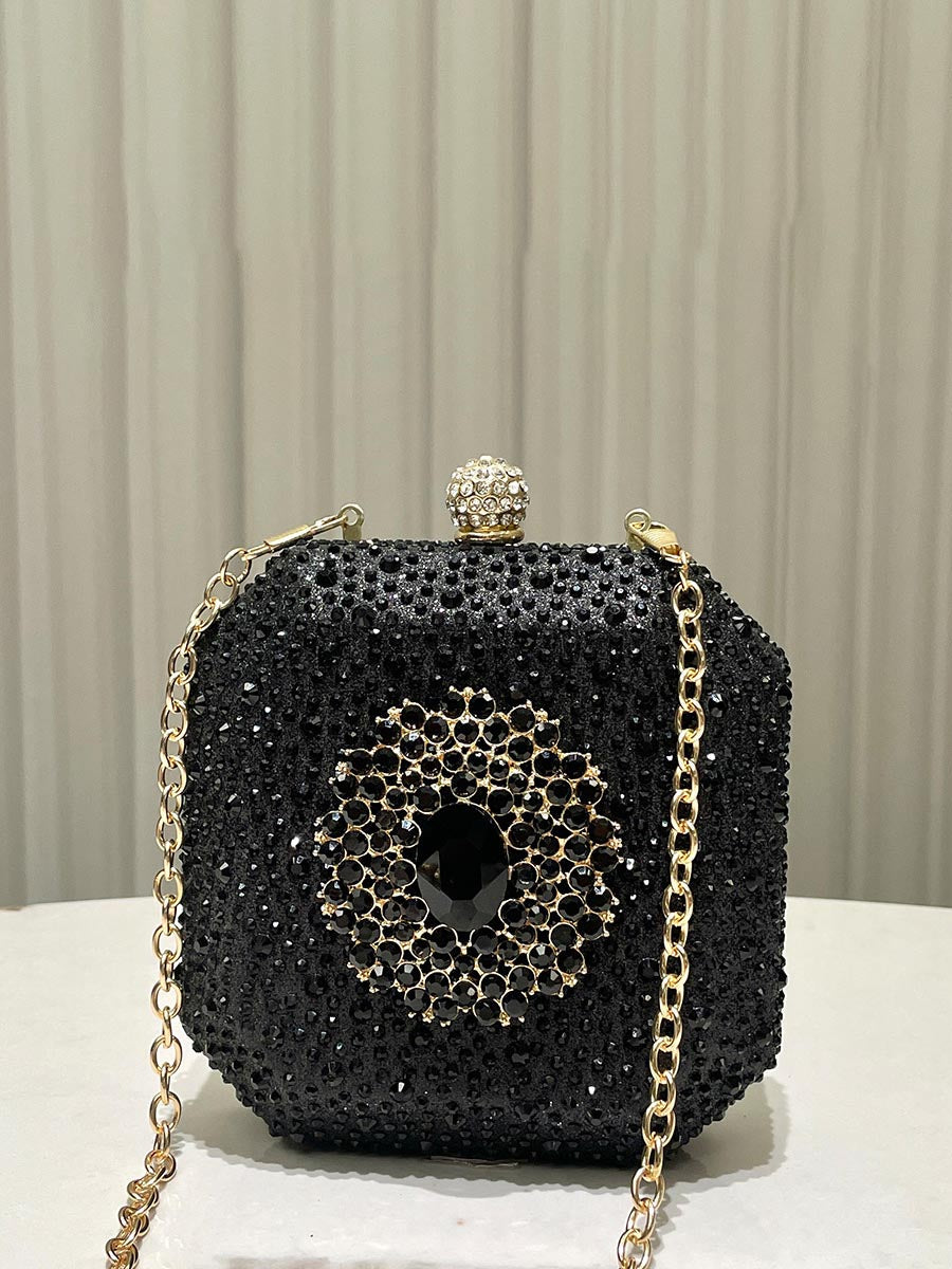 Emerald Green Rhinestone Statement Clutch Bag MNBF120