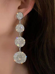 Needle Stone Geometric Circle S925 Silver Drop Earrings MSE101026