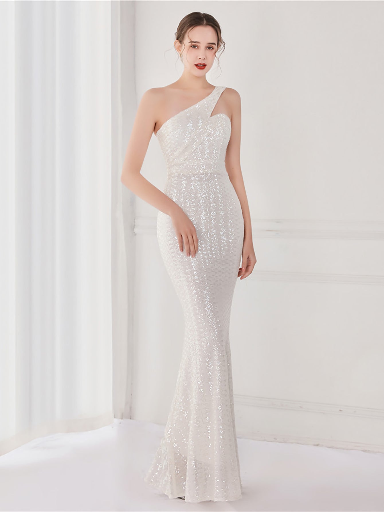 Tiffany One Shoulder Sequin Mermaid Cocktail Dress