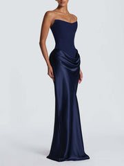 Strapless Corset Satin Mermaid Formal Dress XF251338