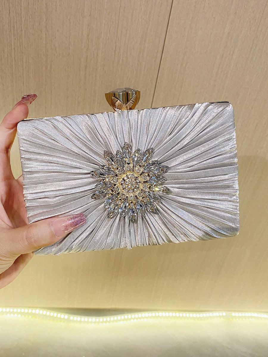 Pleated Sparkling Rhinestone Bag MNBF106