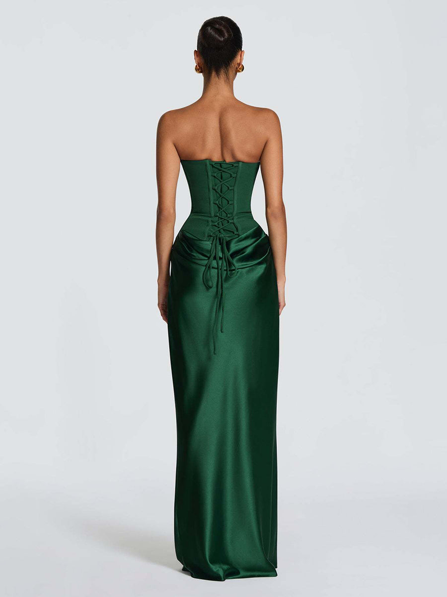 Strapless Corset Satin Mermaid Formal Dress XF251338