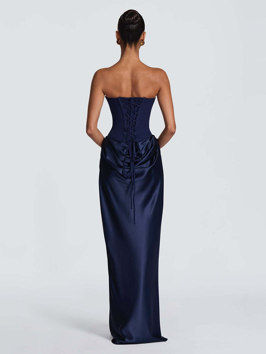 Strapless Corset Satin Mermaid Formal Dress XF251338