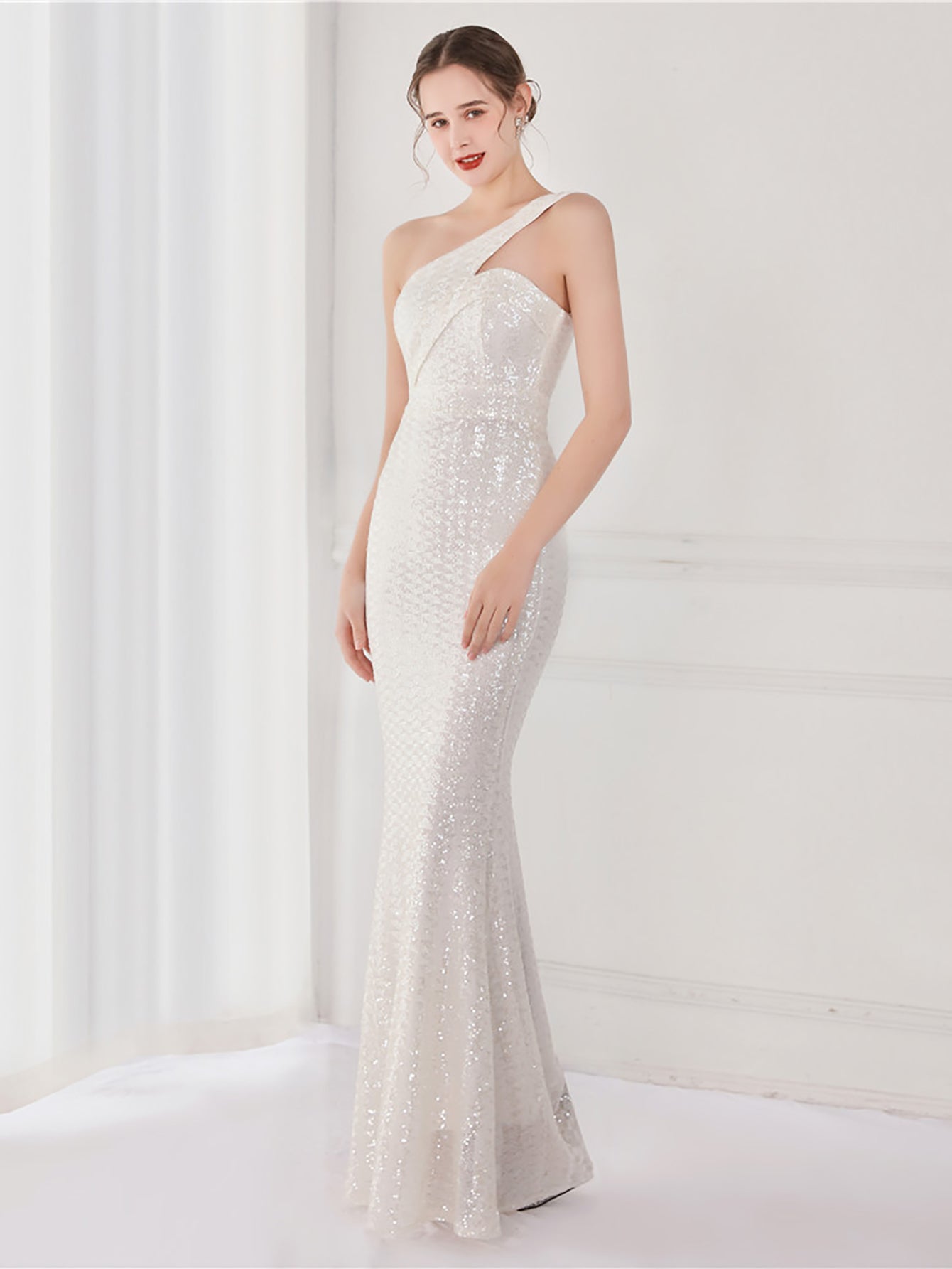 Tiffany One Shoulder Sequin Mermaid Cocktail Dress