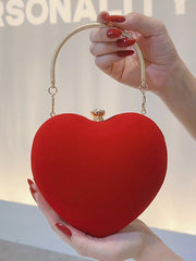 Red Velvet Heart-Shaped Clutch MNBF128