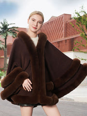 Elegant Winter Faux Fur Poncho Wrap MSF035