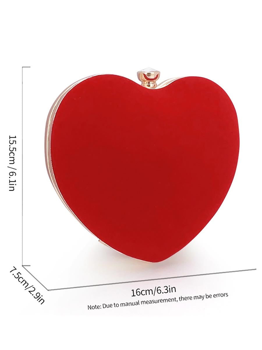 Red Velvet Heart-Shaped Clutch MNBF128