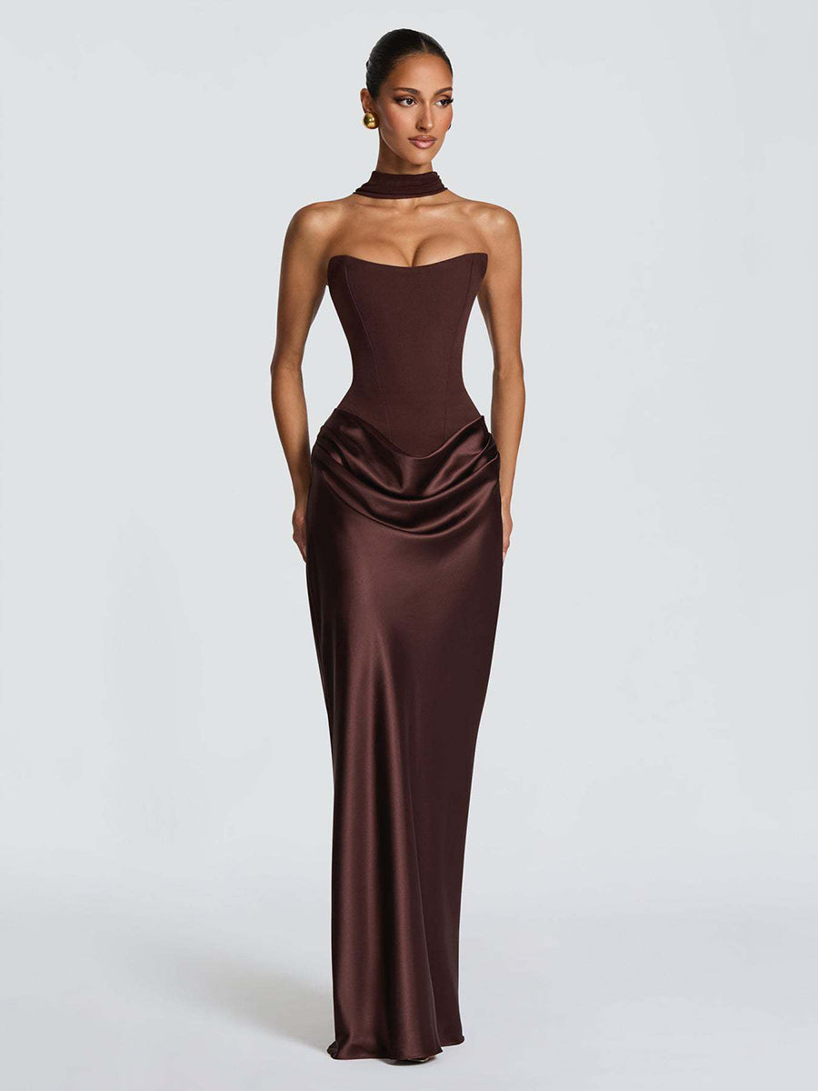Strapless Corset Satin Mermaid Formal Dress XF251338