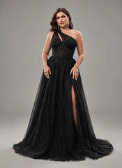 Cecilia Plus Starry One-Shoulder Formal Dress