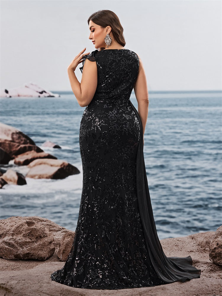 Juliana Plus One-Shoulder Prom Dress
