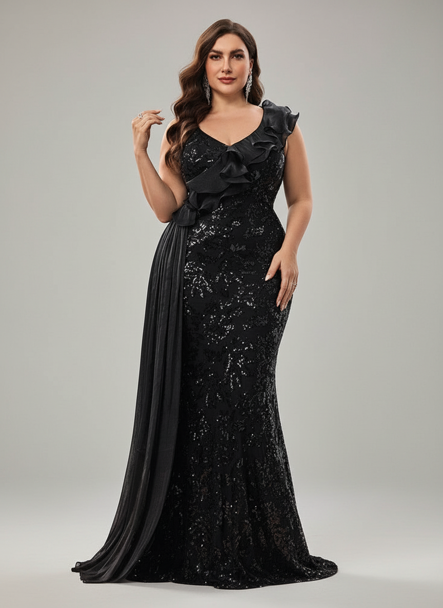 Juliana Plus One-Shoulder Prom Dress