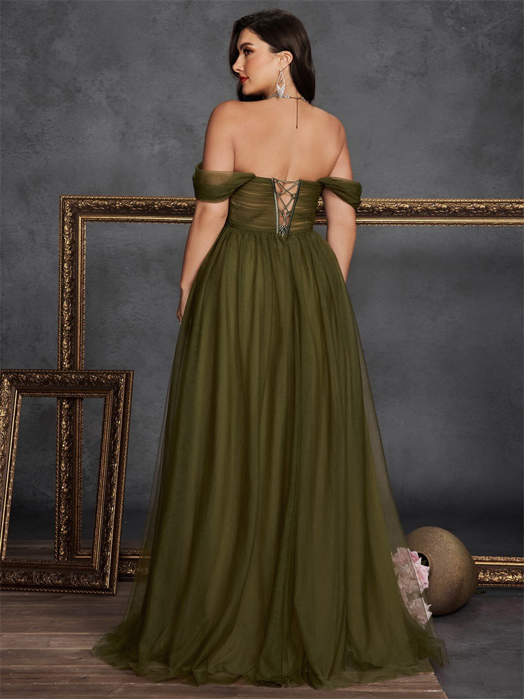 Gloriana Plus Olive Embroidered Formal Dress