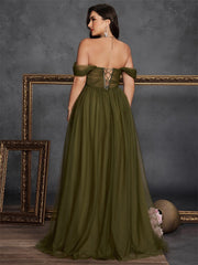 Gloriana Plus Olive Embroidered Formal Dress