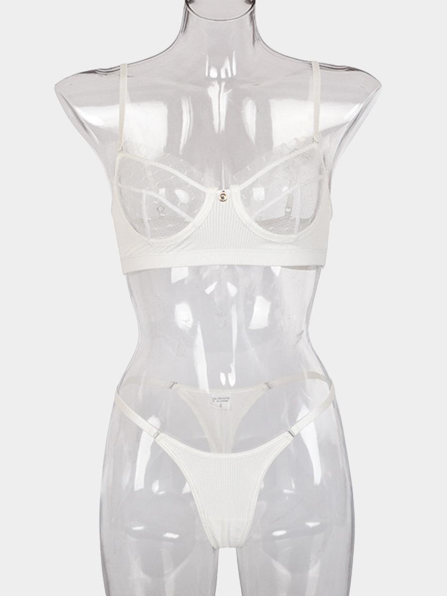 Lace Underwire Mesh Sexy Lingerie Set MSL044