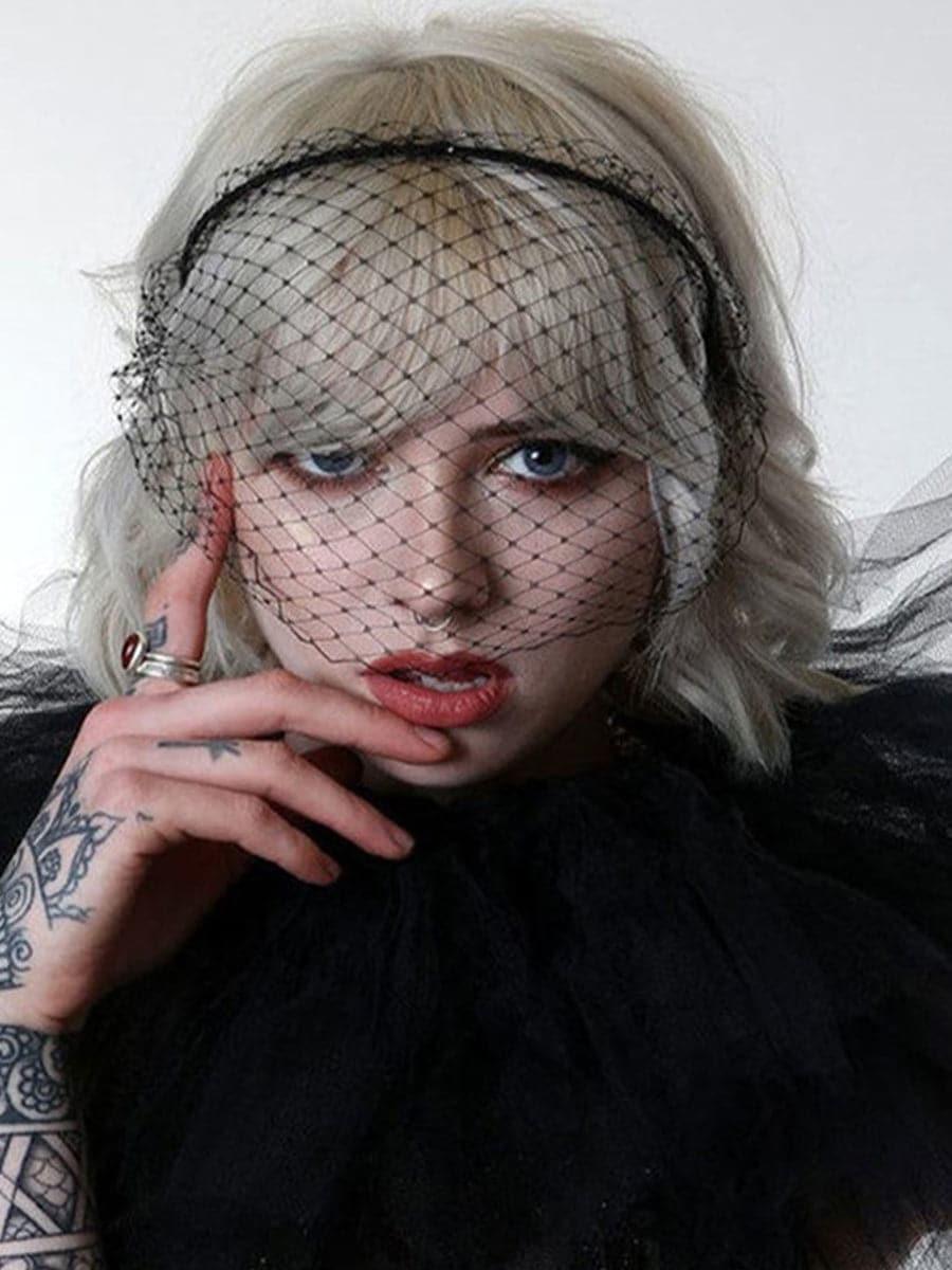 Inlay Stone Mesh Veil Banquet Headpieces MTS0008