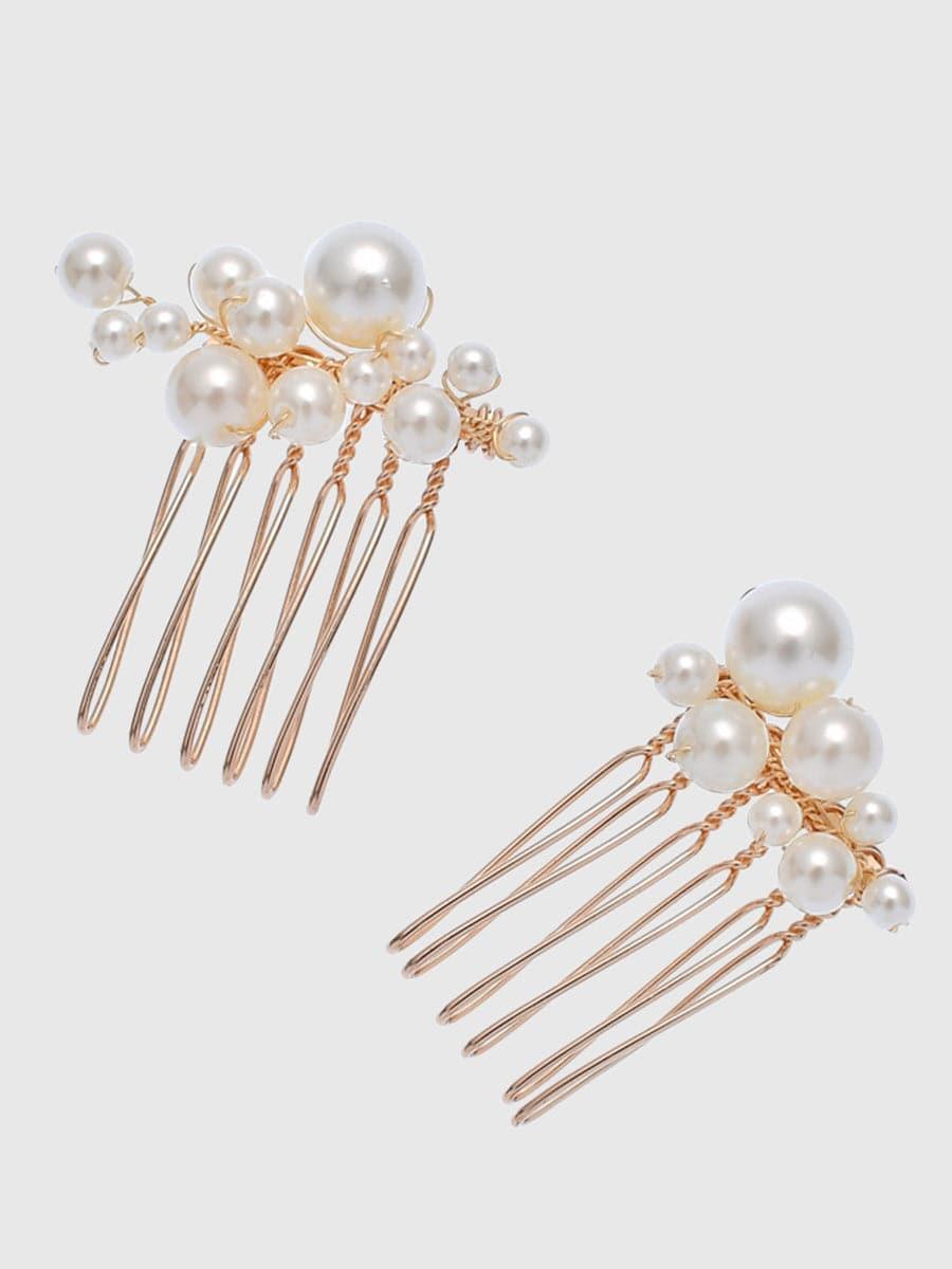 Pearl Hairpin Hair Comb Wedding Headpieces 5PCS Set MTS0005