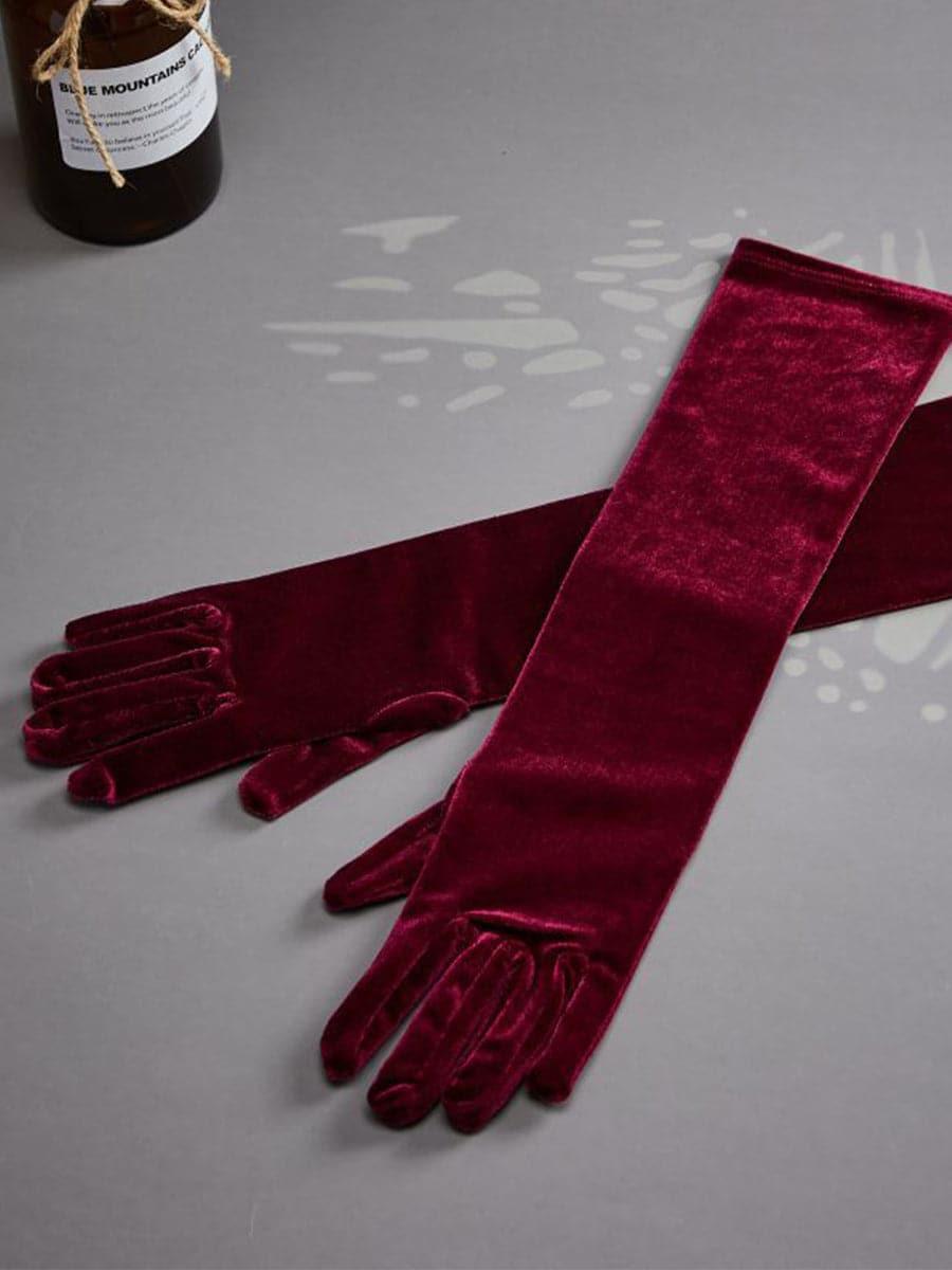 52CM Velvet Banquet Long Split Finger Gloves MST0103