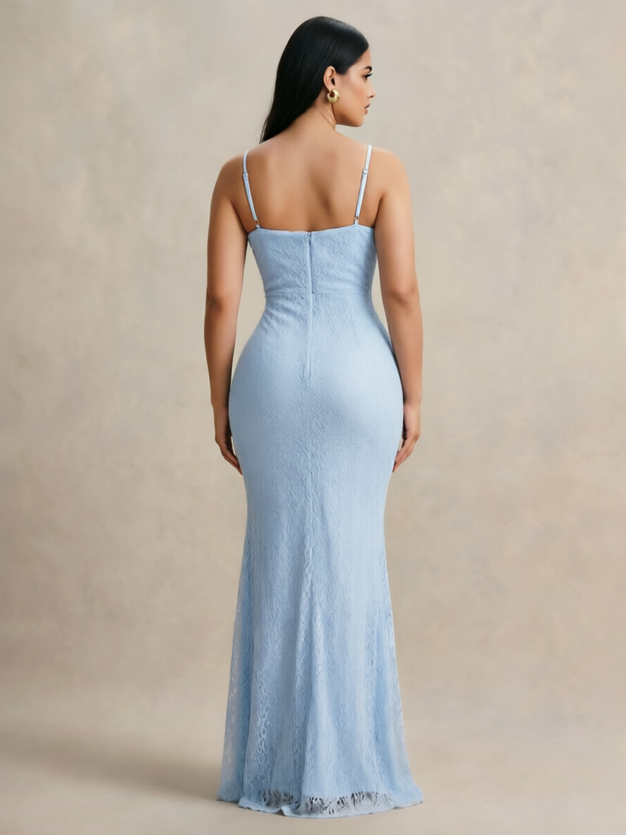 Detachable Pearl Lace Mermaid Formal Dress SL30262