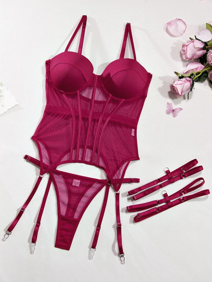 Sexy See Though Bustier Set MSL006