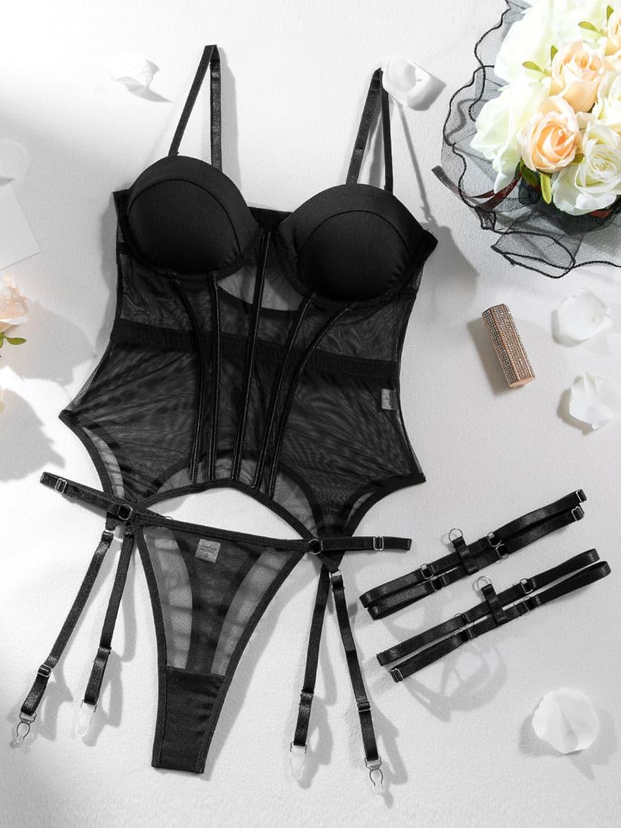Sexy See Though Bustier Set MSL006