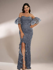 Off Shoulder Sequin Prom Dress WY69