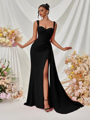 Sweetheart Neck Corset Draped Maxi Prom Dress XF05705