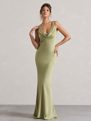 Draped Neck Sleeveless Elegant Cocktail Dress XF05751