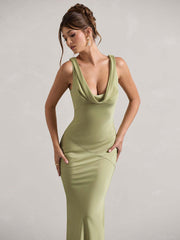 Draped Neck Sleeveless Elegant Cocktail Dress XF05751