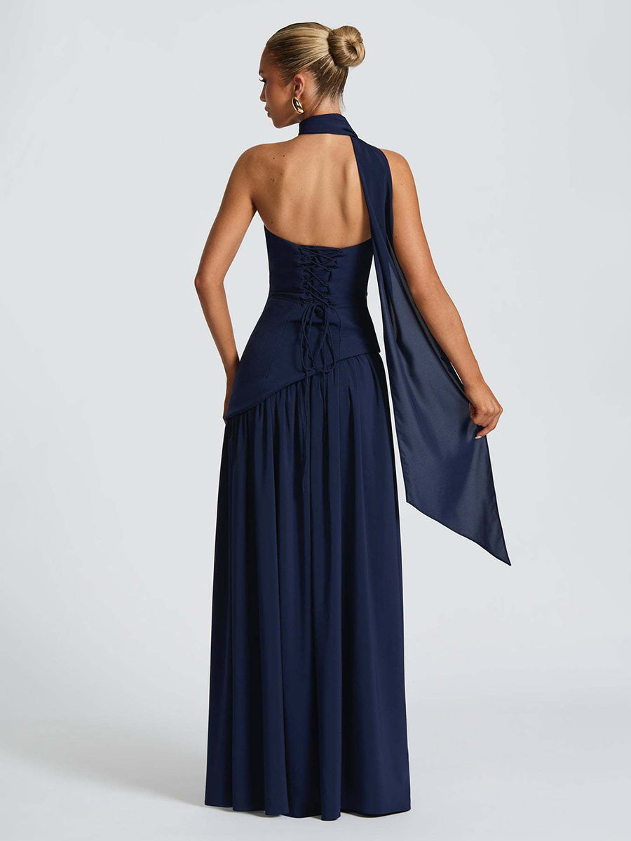 Strapless Asymmetric Waist Prom Dress XF251318