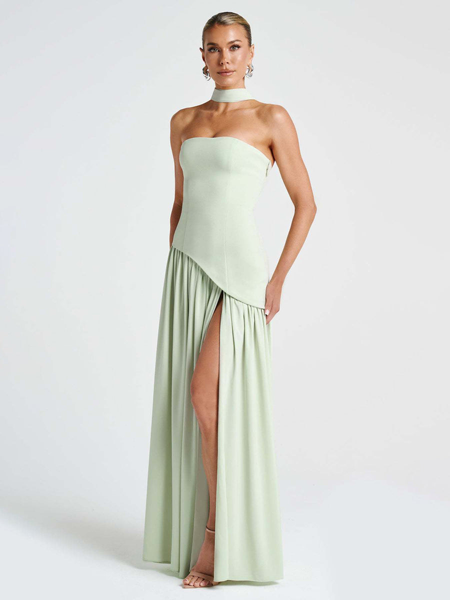 Strapless Asymmetric Waist Prom Dress XF251318