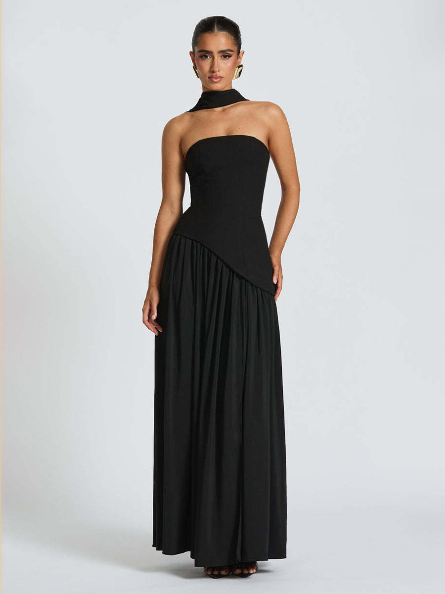Strapless Asymmetric Waist Prom Dress XF251318