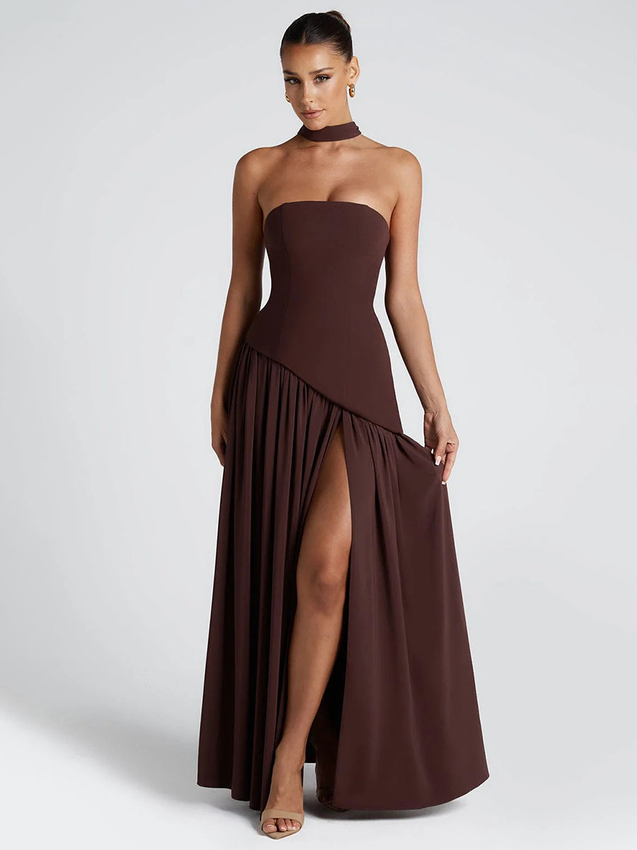 Strapless Asymmetric Waist Prom Dress XF251318
