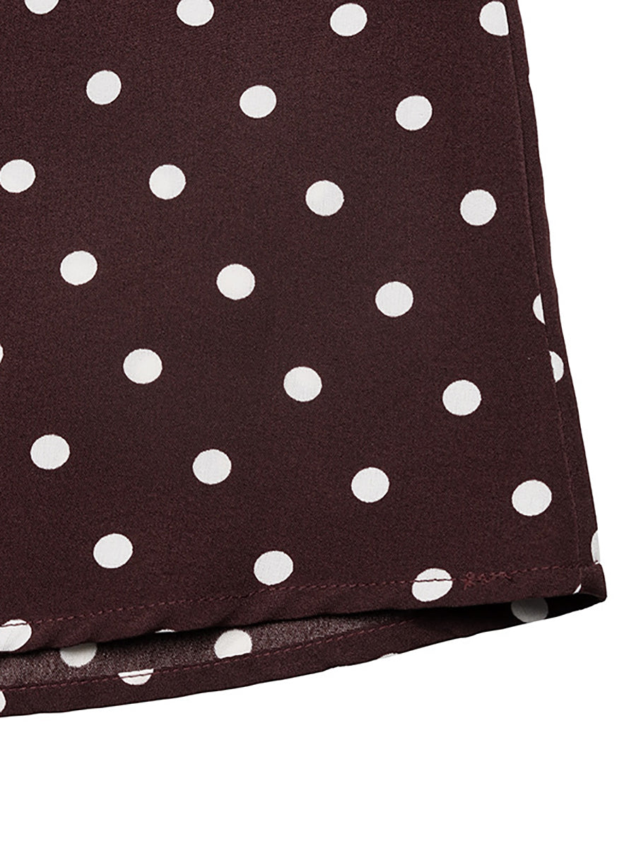 Polka Dot Halter Backless Maxi Dress XF251330