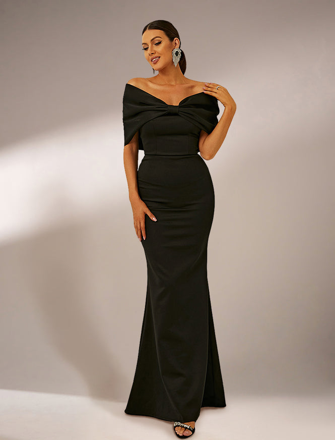 Off Shoulder Knot Mermaid Dress XH2181