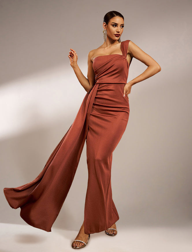 Draping Maxi Prom Dress XJ1050