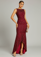 Crew Neck Mermaid Evening Dress XJ2142